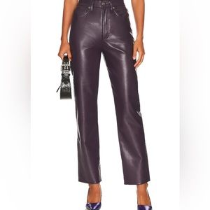 AGOLDE Recycled Leather 90's Pinch Waist in Night Shade Size 29